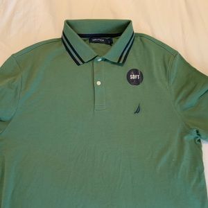 Nautica Green Polo Short sleeve shirt size large- brand new